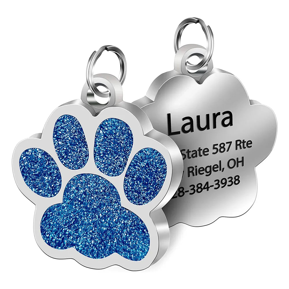 All the Glitter Pawprint ID Pendant