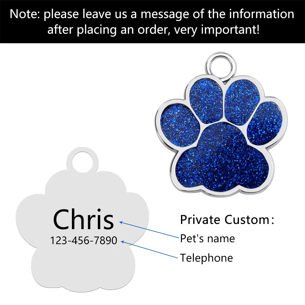 All the Glitter Pawprint ID Pendant