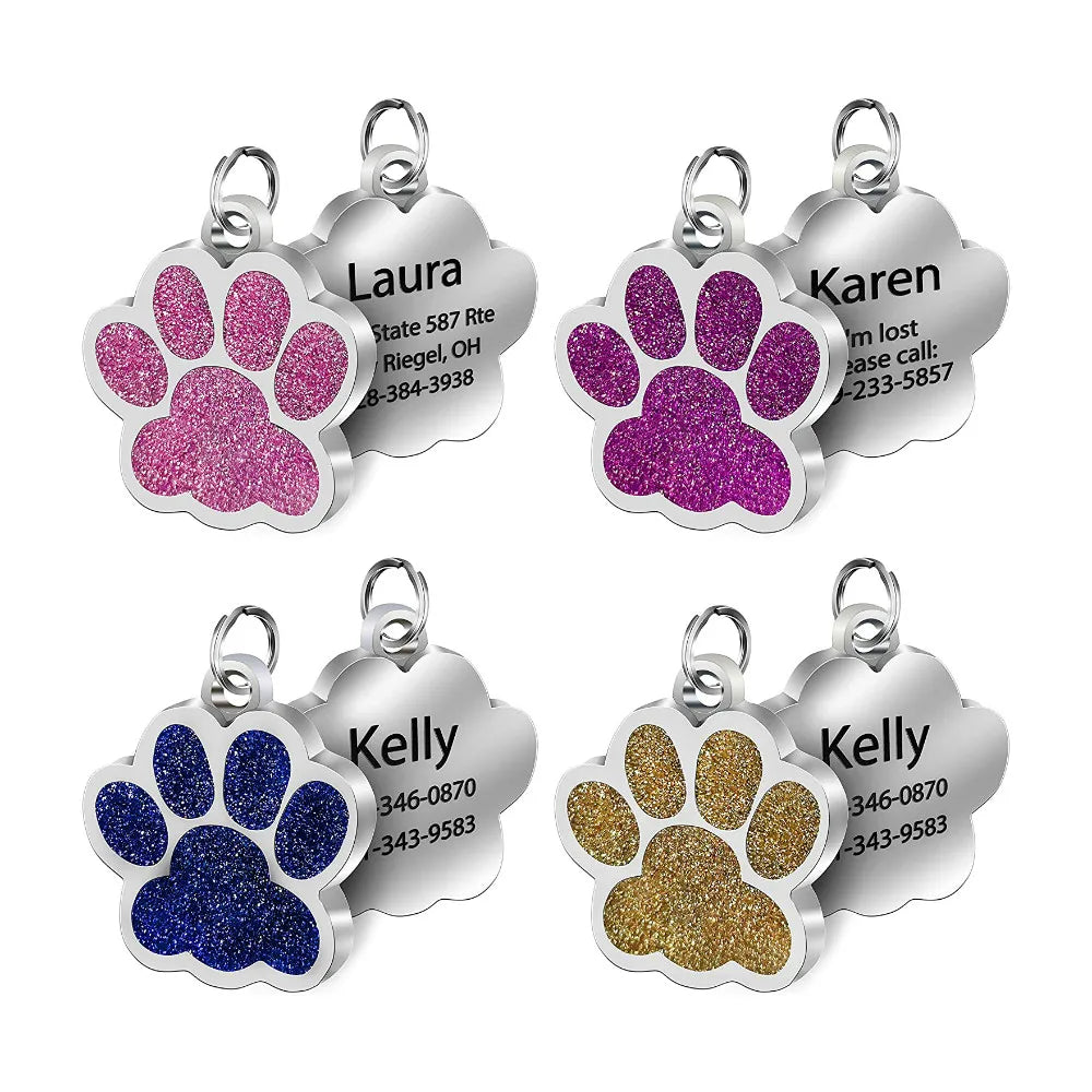 All the Glitter Pawprint ID Pendant