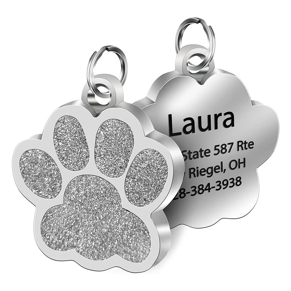 All the Glitter Pawprint ID Pendant