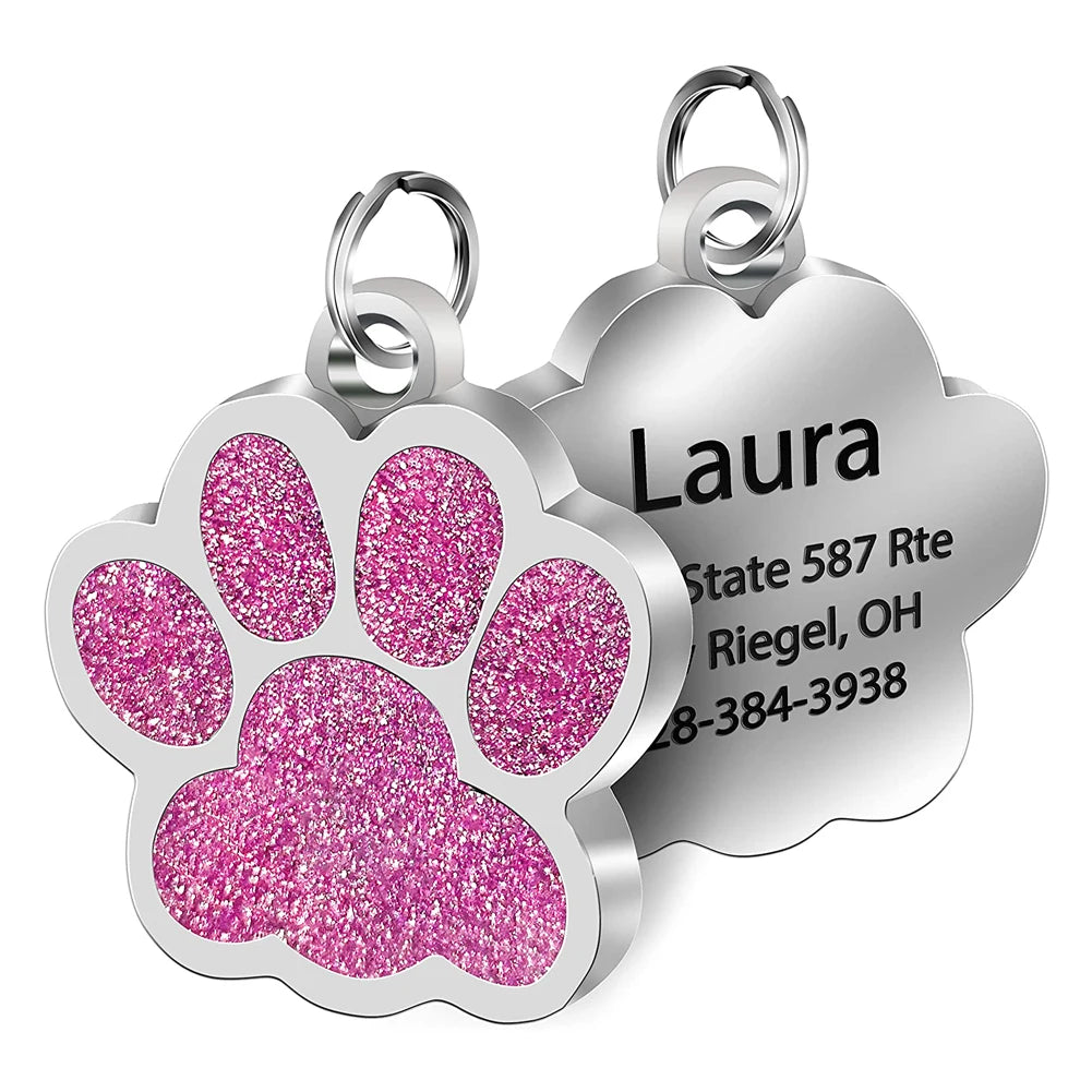 All the Glitter Pawprint ID Pendant