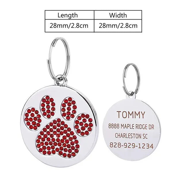 Glittering Paws Cat ID Tag