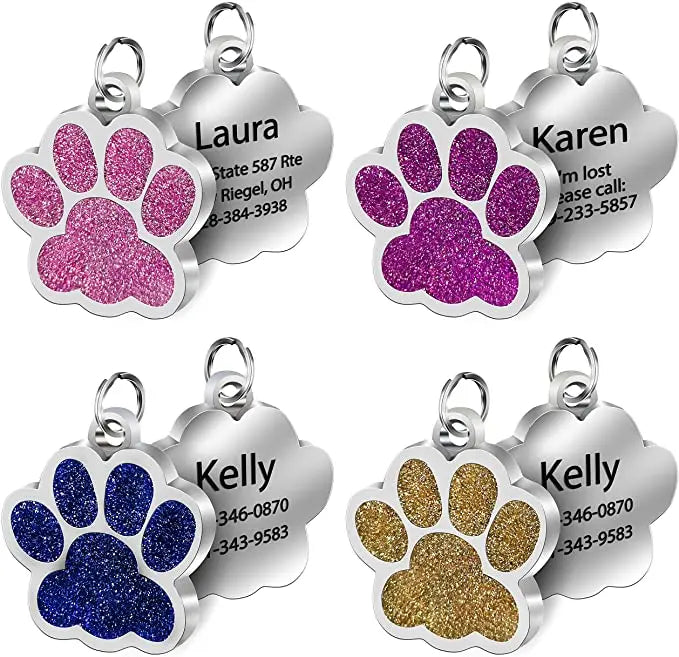 Glittering Paws Cat ID Tag