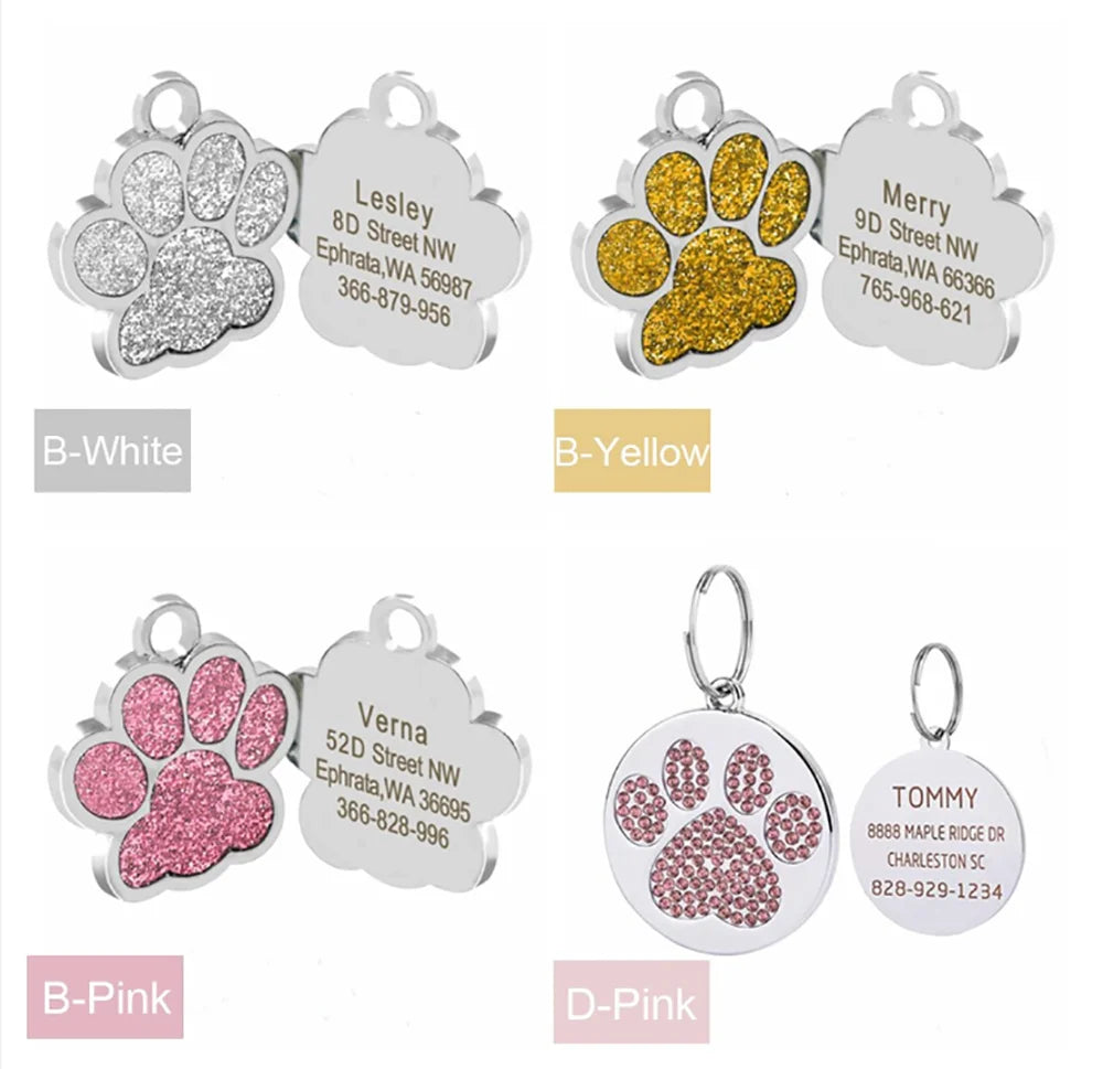 Glittering Paws Cat ID Tag