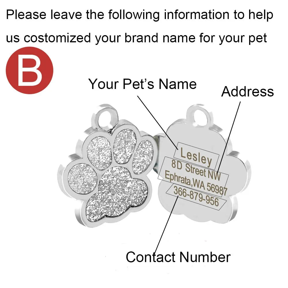 Glittering Paws Cat ID Tag