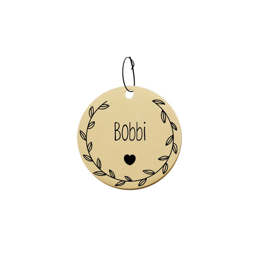 Flower Wreath Cat ID Tag