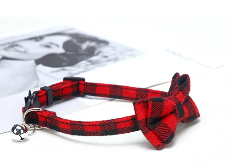 Scottish Plaid Breakaway Bow Tie Collar w/ Bell