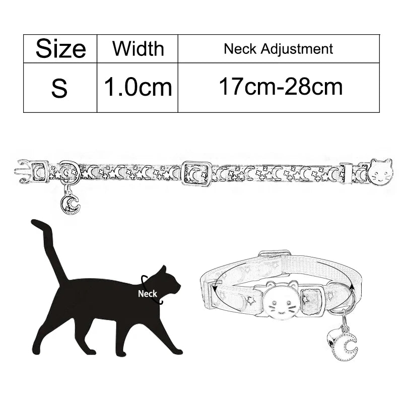 Classic Star & Moon Breakaway Cat Collar