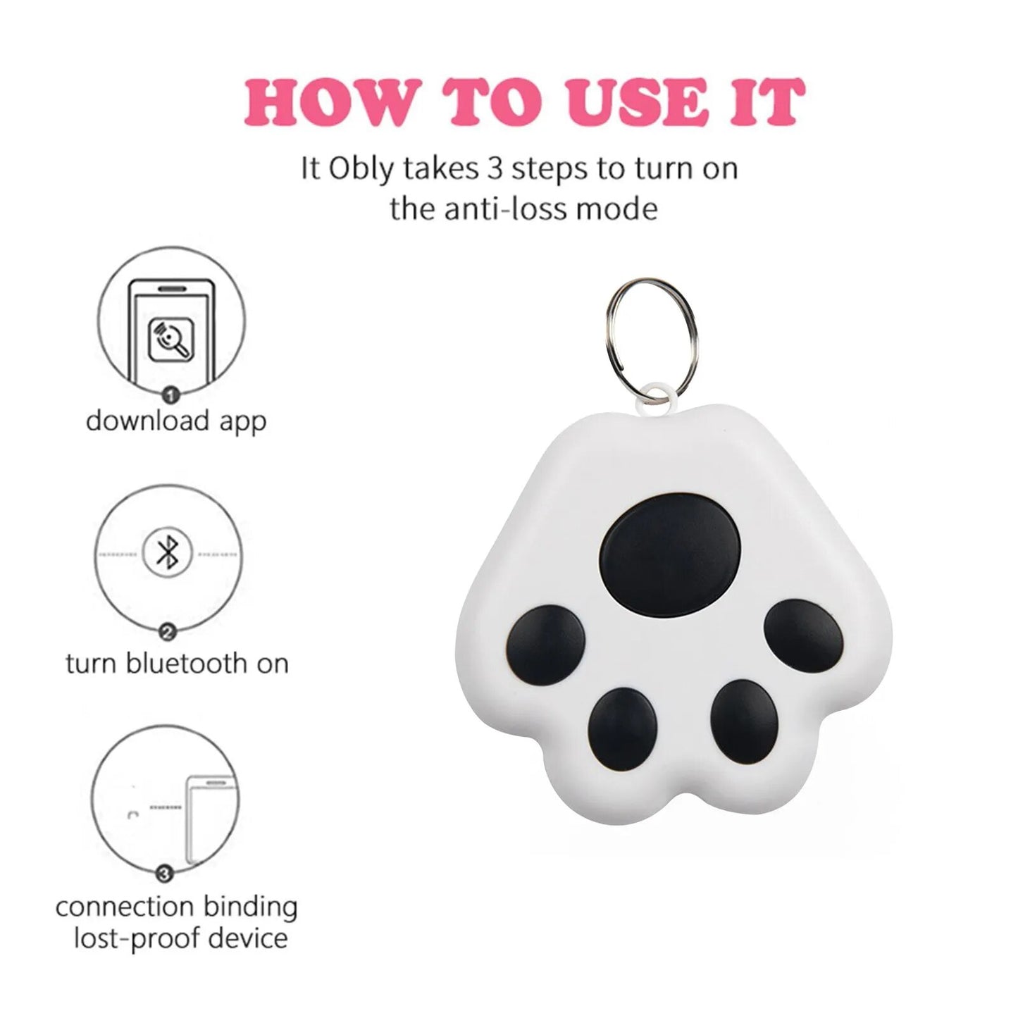 Pawprint Mini GPS Tracker Wireless Bluetooth-compatible