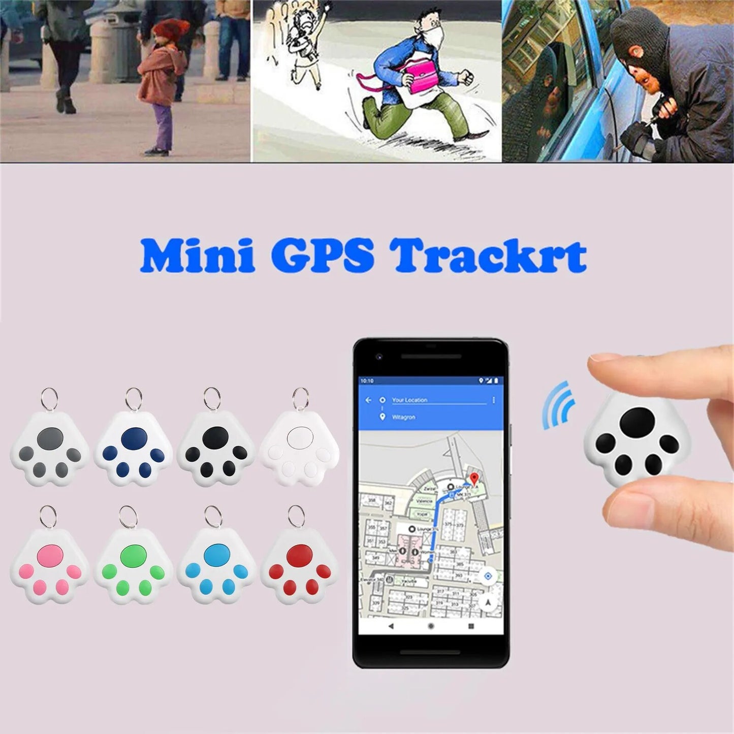 Pawprint Mini GPS Tracker Wireless Bluetooth-compatible