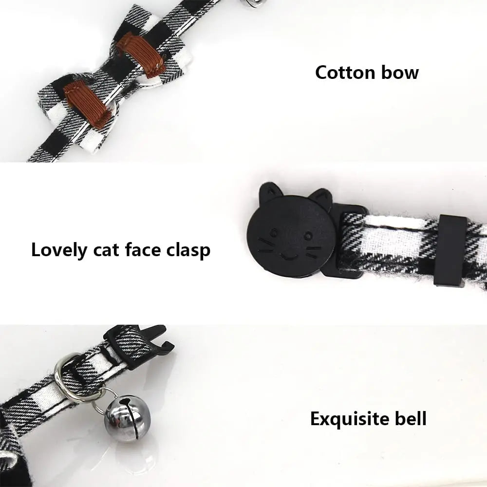 Scottish Plaid Breakaway Bow Tie Collar w/ Bell