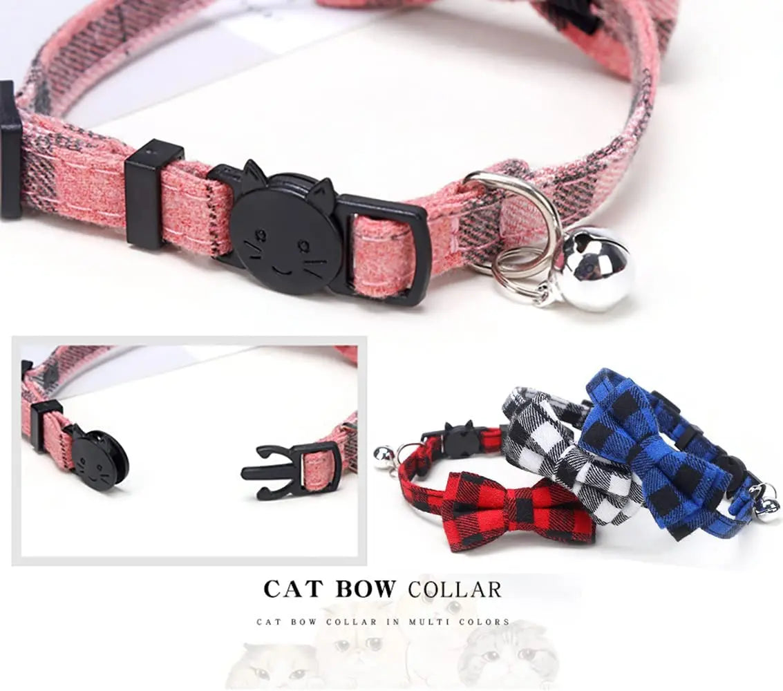 Scottish Plaid Breakaway Bow Tie Collar w/ Bell