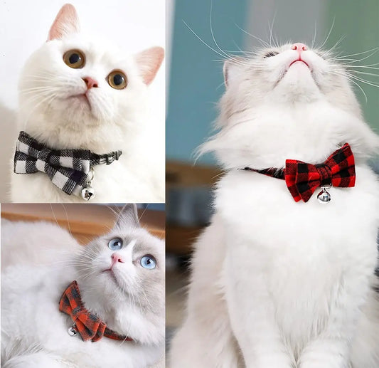 Scottish Plaid Breakaway Bow Tie Collar w/ Bell