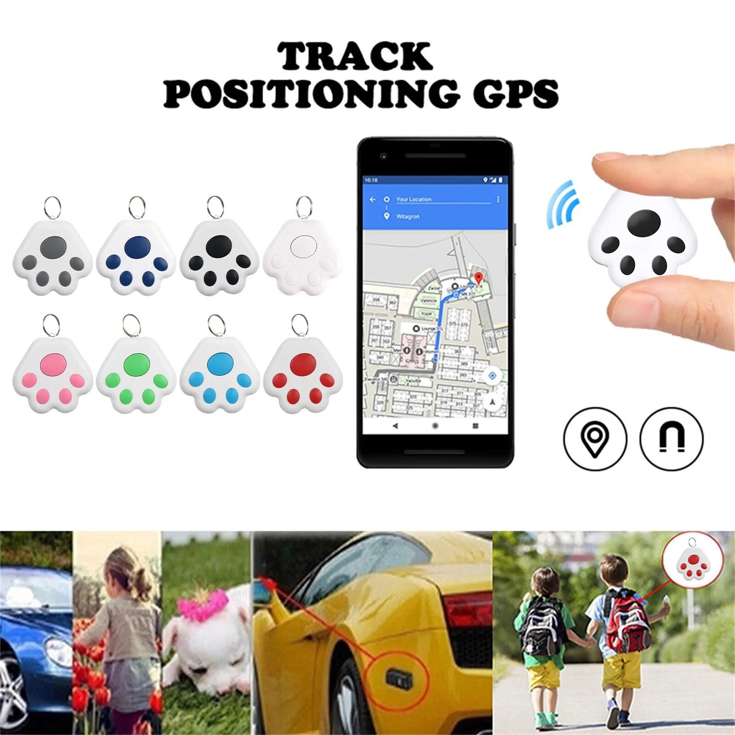 Pawprint Mini GPS Tracker Wireless Bluetooth-compatible