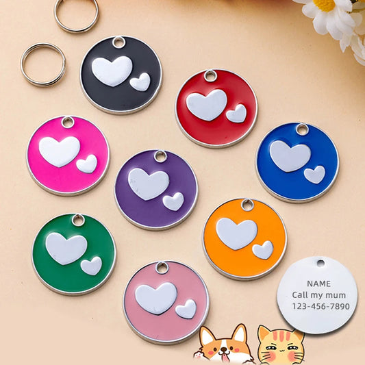 Two Hearts Cat ID Tag