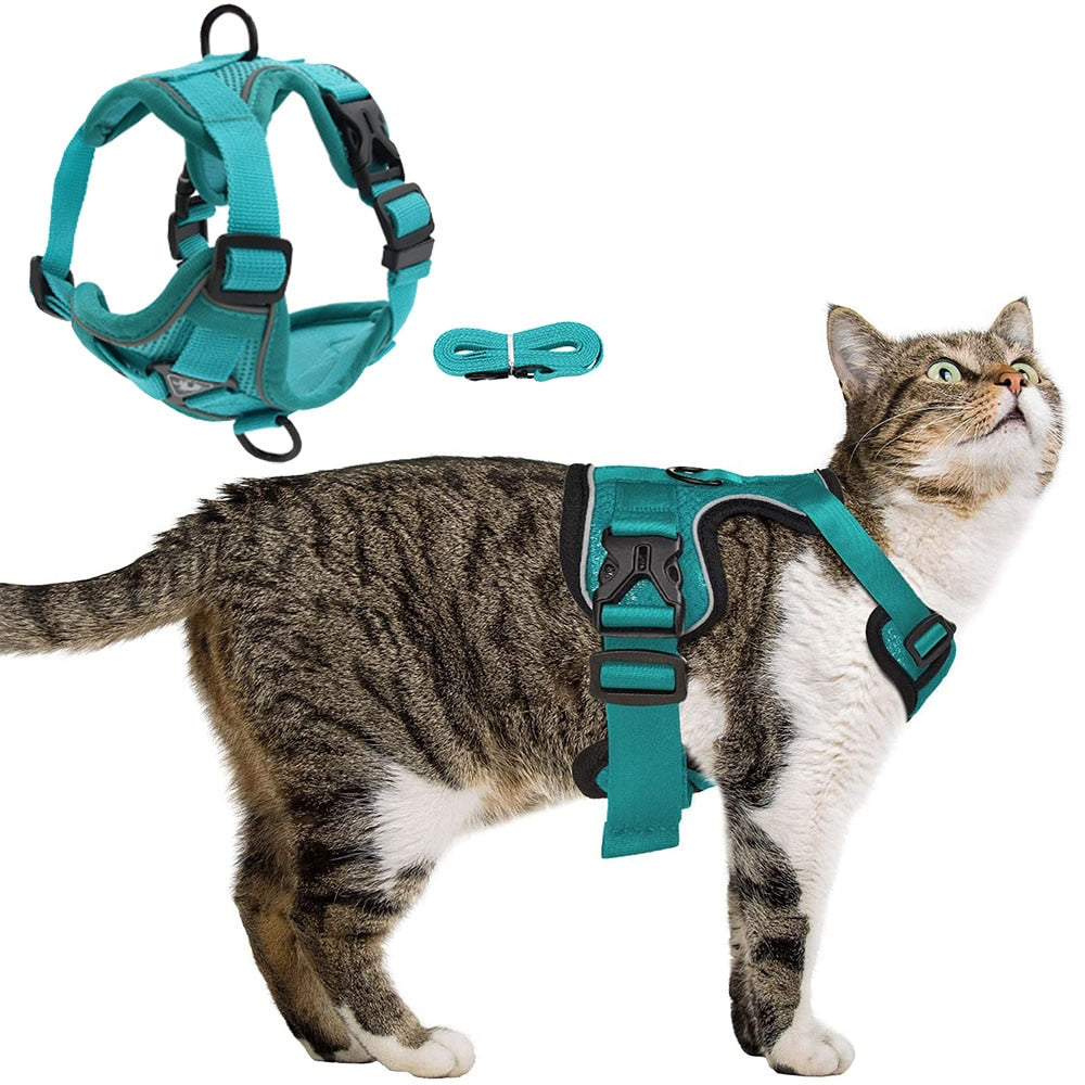 Easy Control Escape Proof Breathable Cat Harness W/ Matching Leash