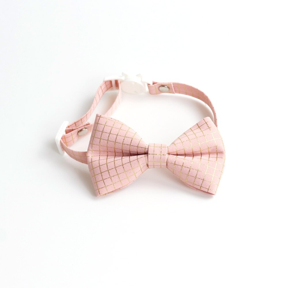 Seasonally Stylish Reflective Plaid Bowknot and Tie Cat Collar