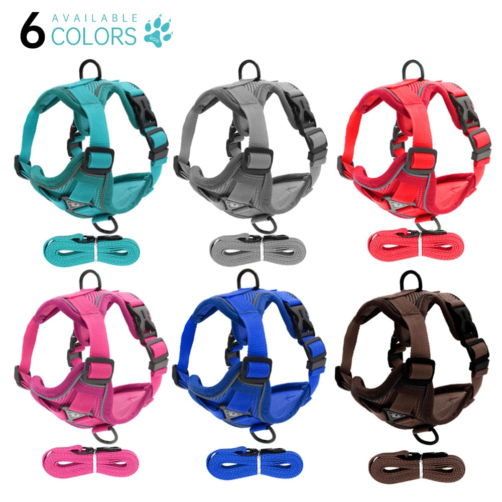 Easy Control Escape Proof Breathable Cat Harness W/ Matching Leash