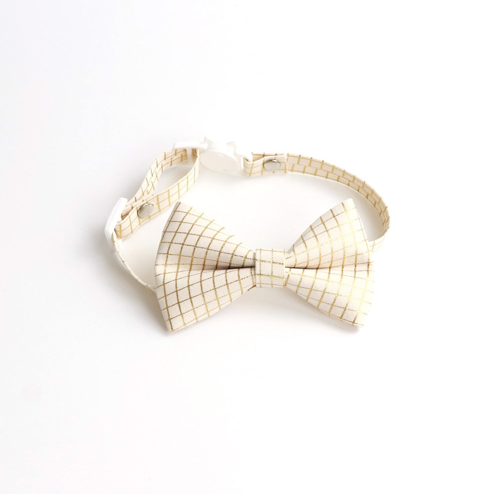 Seasonally Stylish Reflective Plaid Bowknot and Tie Cat Collar