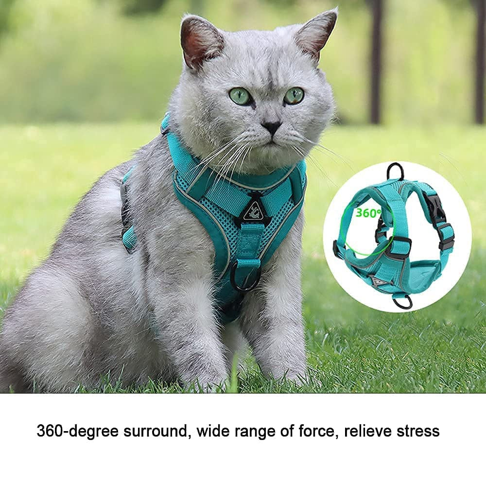 Easy Control Escape Proof Breathable Cat Harness W/ Matching Leash