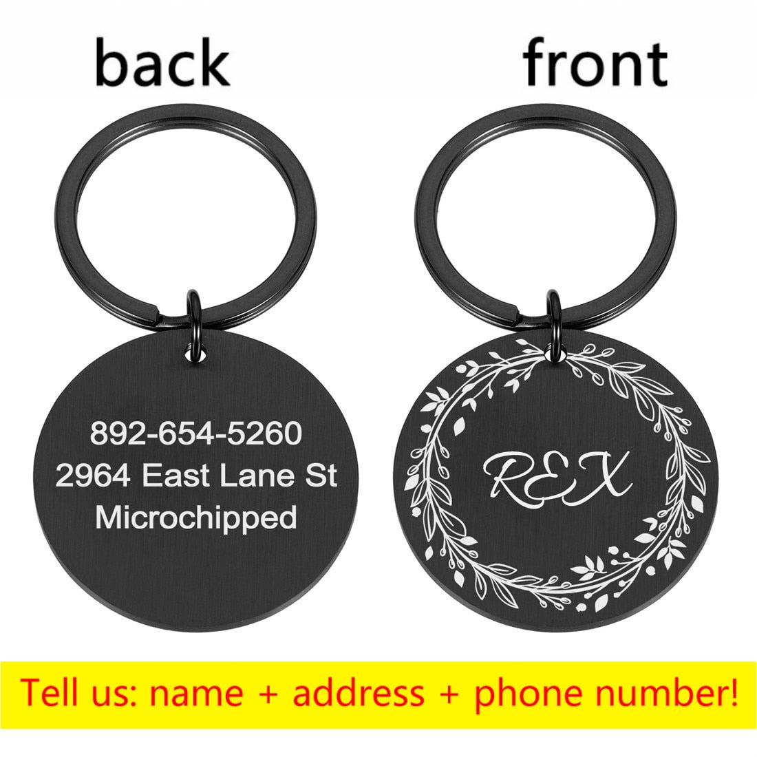 The Wreath Beneath Your Wings Personalized Cat ID Tags