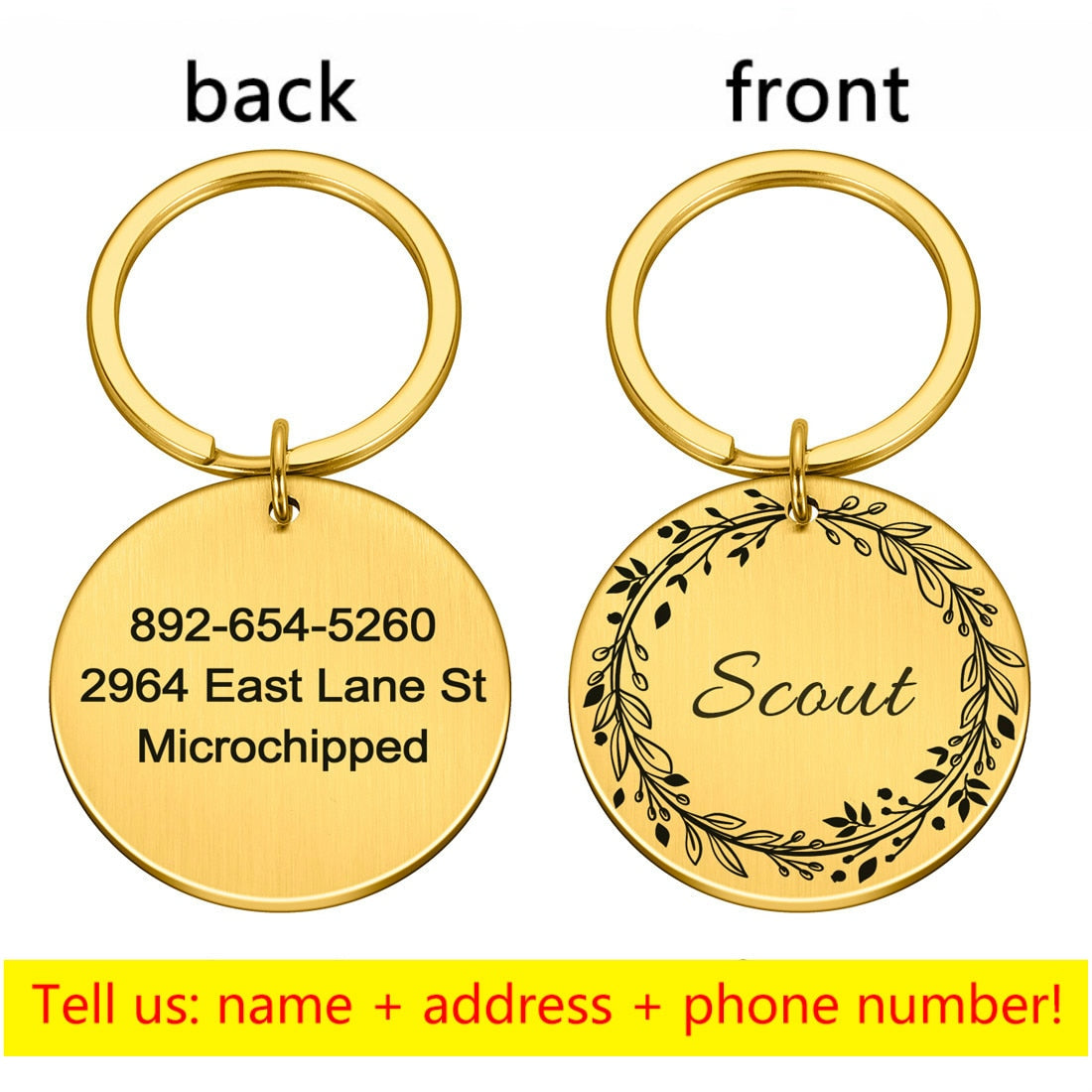 The Wreath Beneath Your Wings Personalized Cat ID Tags