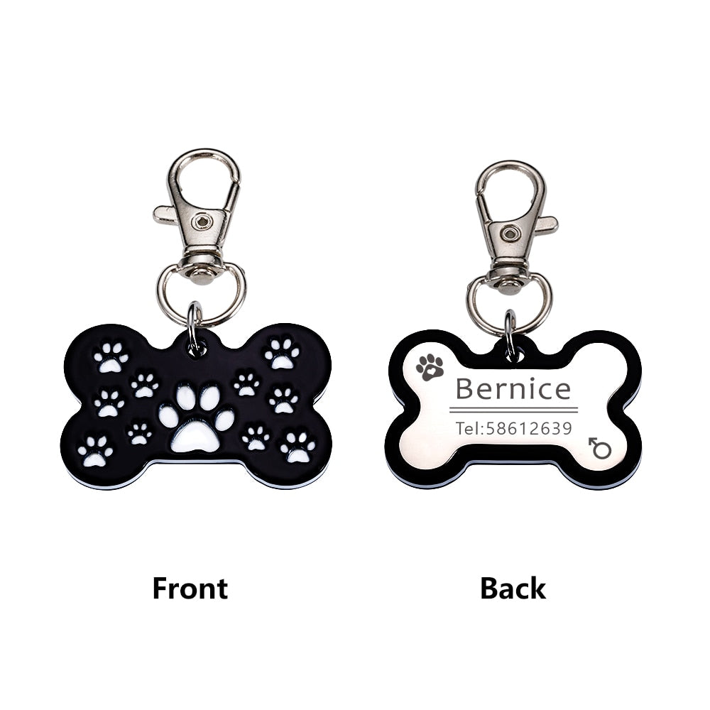 Customized Pawprint Cat ID Tag