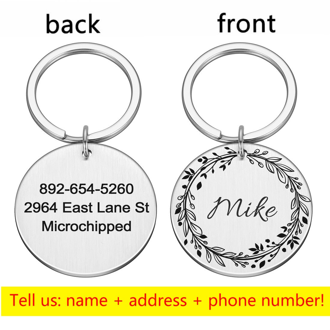 The Wreath Beneath Your Wings Personalized Cat ID Tags