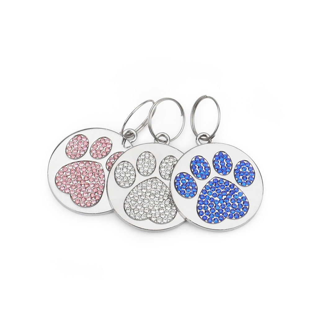 All the Glitter Cat ID Tags Personalized