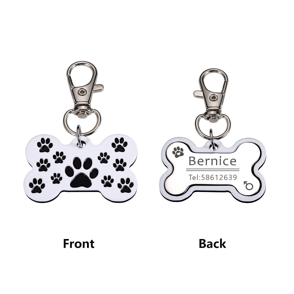 Customized Pawprint Cat ID Tag