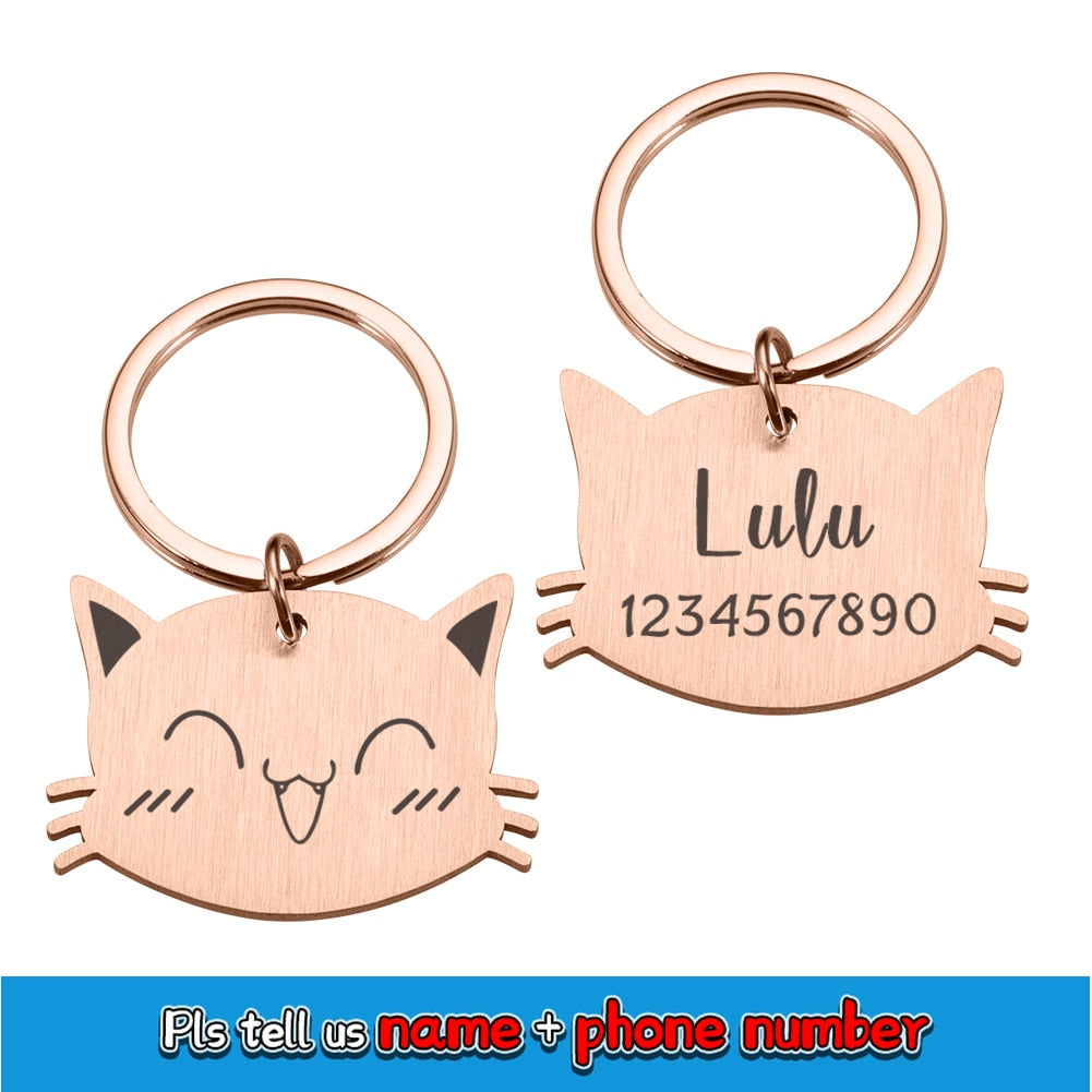 Happy Kitty Cat ID Name Tag