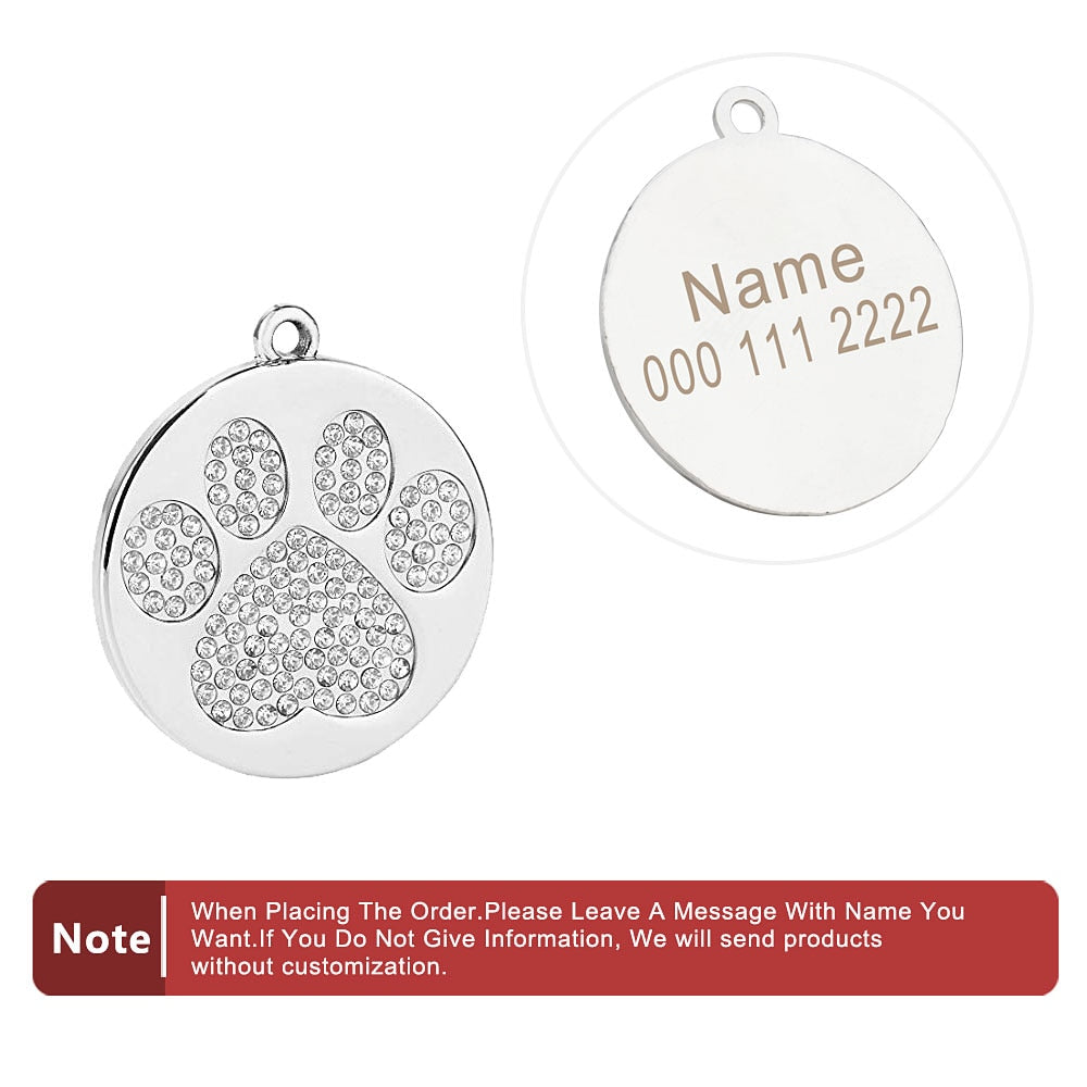 All the Glitter Cat ID Tags Personalized