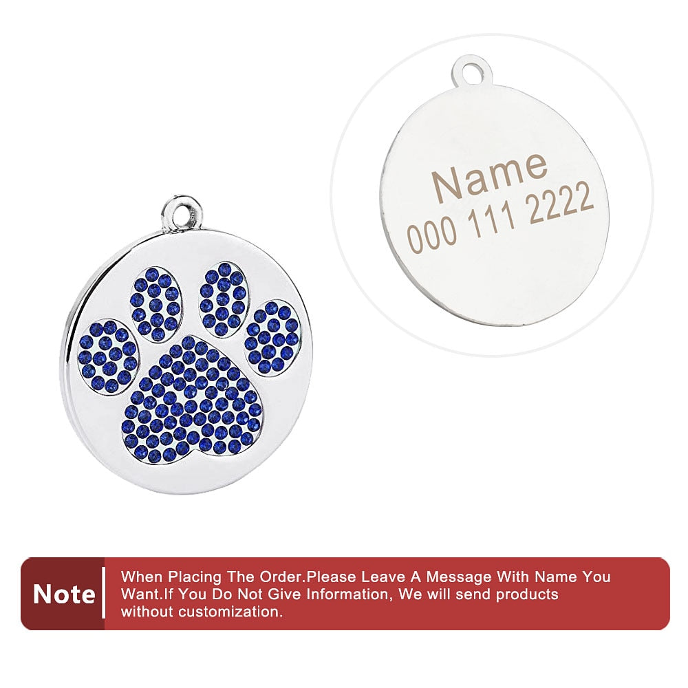 All the Glitter Cat ID Tags Personalized