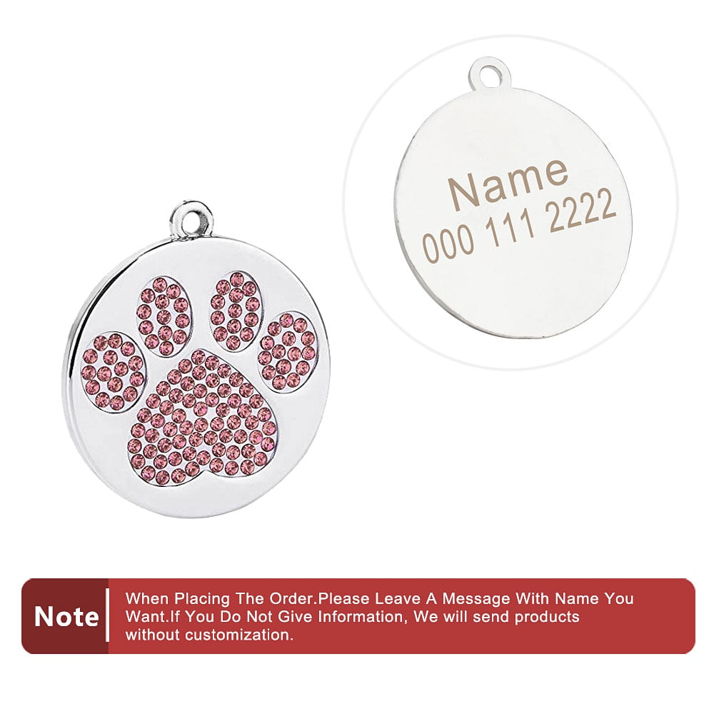 All the Glitter Cat ID Tags Personalized