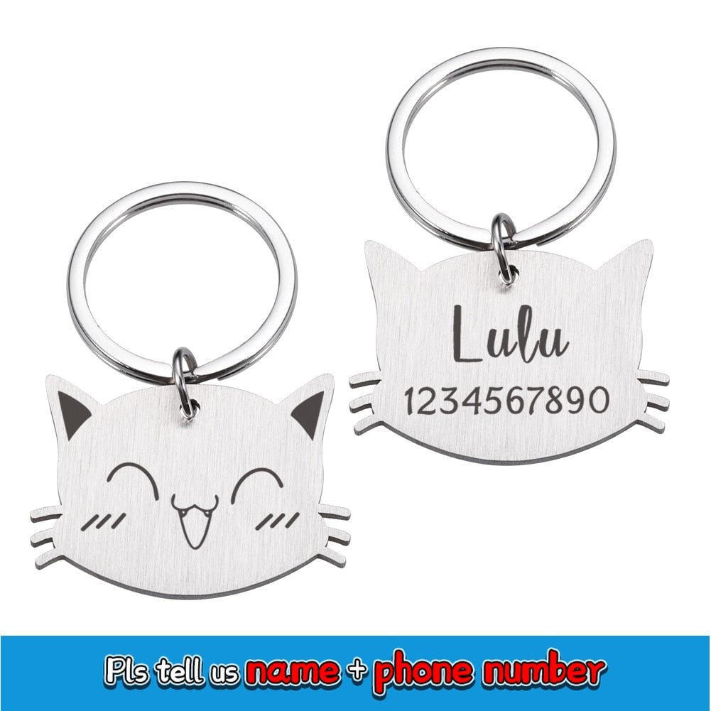 Happy Kitty Cat ID Name Tag