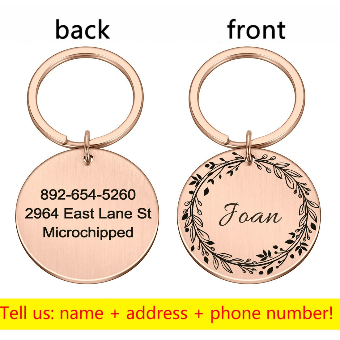 The Wreath Beneath Your Wings Personalized Cat ID Tags